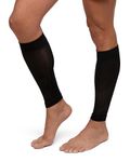 DANISH ENDURANCE Graduated Calf Compression Sleeves 21-26 mmHG for Men & Women, Solid Black, Small