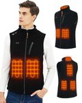 Heated Gilet for Men,Heated Vest with 10000mAh Battery Pack, Lightweight Heated Fleece Vest with 3 Temperature Levels/6 Heating Zones USB Heated Gilet