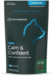 VetriScience Composure Cat Calming Chews - Clinically Supported Cat Anxiety Relief Supplement for Stress, Grooming, Vet Visits, Separation & More - 30 Count, Trout Flavor