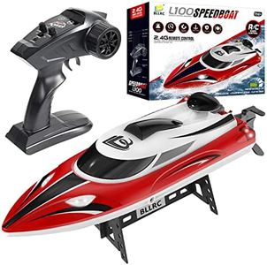 BLLRC L100 Barco de Control Remoto Porzent Bote de Alta Velocidad Juguetes de Agua E-Atletismo Yate (Rojo)