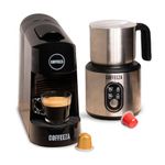 COFFEEZA Finero Next Pod Coffee Machine with Milk Frother (Combo) - 20 Bar Pressure, Nespresso Pod Compatible | Perfect Coffee Maker for Espresso, Latte & Cappuccino | 1-Year Warranty (Black colour)