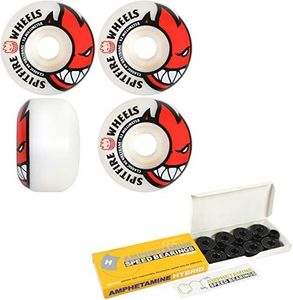 Spitfire Skateboard Wheels with Hybrid Ceramic Bearings Bighead 52mm White 99A