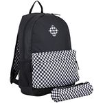 Eastsport Dome Backpack with FREE Pencil Case, Black/Checker Plaid Print, OneSize, Eastsport Dome Backpack With Pencil Case