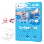 Fitciz Ear Plugs for Swimming, 2 Pairs Water Swim Ear Plugs with Case, Comfortable Waterproof Swimming Earplugs, Silicone, for Swimmers (Women’s Size)