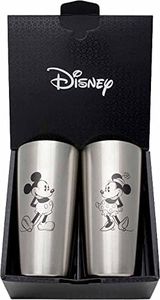 Yaxell 81180 Disney Tumbler, Set of 2, 15.2 fl oz (440 ml), Vacuum Insulated Gift Set, for Couples, Stainless Steel, Mickey & Minnie