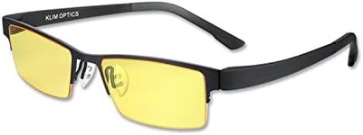 KLIM Optics Blue Light Blocking Glasses - NEW 2024 - Reduce Eye Strain and Fatigue - Gaming Glasses for PC Mobile TV - Blocks 92% Blue Light - Computer Glasses with UV Protection