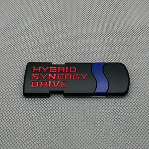 Hybrid Synergy Drive Car Fender Rear Liftgate Emblem Badge Logo for Universal Cars (Red)