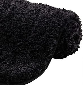 Gorilla Grip Premium Luxury Bath Rug, 30x20, Absorbent, Soft, Thick Shag, Bathroom Mat Rugs, Machine Wash, Microfiber Dries Quickly, Mats for Bath Room, Shower, Bathtub and Spa Floors, Black