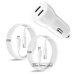 USB C Car Charger, 45W 2-Port Power PD 3.0 Type C Fast Charger Car Adapter, with 2Pack 6Ft USB C to Lightning Quick Car Charger Power Delivery for iPhone 13 12 11 Pro Max XR 8 Galaxy S21/20/10,iPad