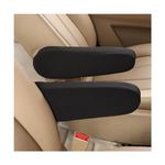 Kewucn 2 PCS Car Front Seat Armrest Covers, Elastic Fabric Auto Seat Armrest Protectors, Universal Seat Arm Rest Cover Replacement, Vehicle Interior Decor Accessories (Black)