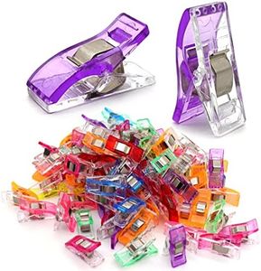 GMMA 120 Pcs Mix Colors Sewing Clips Acrylic Transparent Multifunctional Premium Quilting Clips，Storage Bag Clips, Sewing Clips for Fabric，Plastic Clips for Crafts