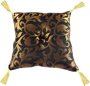 Handmade Brocade Silk 6 inches Black Cushion For Tibetan Singing Square Bowl