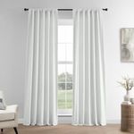 HPD Half Price Drapes French Linen Curtains 120 Inches Long Room Darkening Curtains for Bedroom & Living Room 50 X 120, (1 Panel), Crisp White