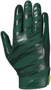 Phenom Elite VPS4 Pro Label Football Gloves – High-Performance, Lightweight Grip Gloves for Adults & Kids | Monochrome Battle Torn Design with Vapor-Stick™ Technology (Dark Green, YM)