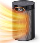 BREEZOME Space Heaters for Indoor Use, 1500W PTC Electric Heater for Bedroom, Portable Heater with Thermostat, 3 Modes & 24H Timer, Quiet Ceramic Desk Heater, Safety Room Heater for Home Office