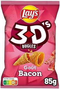 Lay's 3D'S Bugles Goût Bacon 85 g, 85g (Lot de 1) (Packaging may vary)