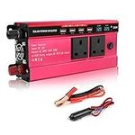 Power Inverter 1500W DC 12V to 230V/240V AC Car Converter- Car Inverter with Four USB Port Peak Power 1500W with 2x UK Outlets 12V Inverter With LED Display