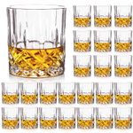 Triplorare Whiskey Glasses - Premium Set of 24 Elegant and Clear Tumbler Glasses for Whisky, Scotch, and Bourbon - Barware Glassware