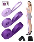 MOXTOYU 3 Pieces Resistance Bands Gym Bands Resistance for Exercise Strength Training with Door Anchor and Tote Bag Easy to Carry Pull Up Bands Yoga Stretch Toning Pull Up Resistance Band Purple