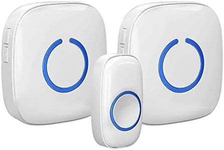 SadoTech Wireless Doorbells for Home, Apartments, Businesses, Classrooms, etc. - 1 Door Bell Ringer & 2 Plug-In Chime Receiver, Battery Operated, Easy-to-Use, Wireless Doorbell w/LED Flash, White