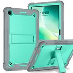 DUEDUE Case for Lenovo Tab M10 Plus 10.6"(3rd Gen) 2022-Heavy Duty Kickstand Hard PC Cover Full Body Protective Case for Lenovo Tab M10 Plus 10.6 Inch-TB125FU/TB128FU/TB128XU, Grey/Mint Green