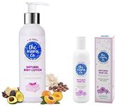 The Moms Co. Natural Baby Lotion, Australia-Certified with Organic Apricot, Organic Jojoba and Organic Rice Bran Oils (200ml) & The Moms Co Natural 10-in-1 Baby Hair Oil (100 ml)