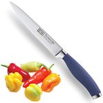 Taylors Eye Witness Syracuse All Purpose Kitchen Knife - Professional 13cm/5” Cutting Edge, Multi Use. Ultra Fine Blade, Precision Ground Razor Sharp. Soft Textured Grip Denim Blue Handle.