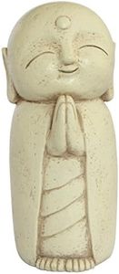 Buddha Groove Peaceful Healing Jizo Statue for Home and Garden with Subtle Antique Textured Finish | Made of Weather Friendly Cast Stone | 8 x 3.5 x 3 Inches
