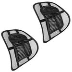 AMOS Chair Back Support Seat Sit Tight Right with Elasticated Positioning Strap and Mesh Lumbar Grill (2 Pack)