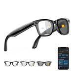 Tulbeys AI Smart Glasses with 4K HD Camera 290 mAh Battery 8MP Photography Video Recording Real Time Translation GPT Object Identification Photochromic Lenses(Black)