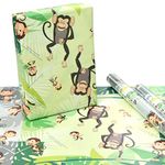 eVincE Animal Series Monkey Gift Wrapping Paper for kids birthday | Jungle Theme party décor and return gifting ideas | 5 sheets of neutral Pattern for all occasions | Diwali Rakshabandhan gifts