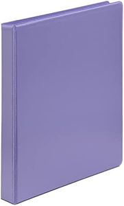Samsill Durable 1 Inch Binder, Made in The USA, Gold Locking D Ring Binder, Customizable Clear View Binder, Lilac, Holds 225 Pages