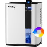 NineSky Dehumidifier, 98 OZ Dehumidifier for Home, (800 sq. ft.) Dehumidifiers for Bathroom, Bedroom with Auto Shut Off, 5 Colors LED Light(H2 White)