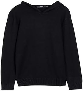 X RAY Boys Hoodies Long Sleeve, School Uniform Youth Solid Casual Hooded Pullover Sweatshirt for Boys, Black, X-Small