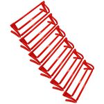 XMSound Adjustable Hurdle Set for Agility Speed Training, Foldable for Jumping, Racing, Obstacle Courses, PE Classes,Soccer,Track & Field & More, Heights 6”-15” Inch, Set of 6 (Red)