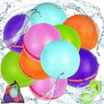 10pcs Reusable Water Balloons Quick Fill Splash Balls Refillable Water Bombs for Boys Girls Summer Toys Outdoor Activities Pool Beach Water Games Toys, Mesh Bag Included