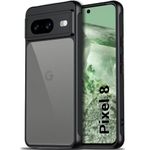 TheGiftKart Hybrid Matte Frosted Translucent Google Pixel 8 Back Cover Case | Shockproof Design | Camera Protection Module | Hard Back Cover Case for Google Pixel 8 (PC & TPU, Frost Black)