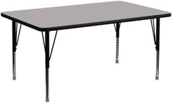 Flash Furniture 24 Rectangular Activity Table with High Pressure Grey Laminate Top/Height Adjustable Pre-School Legs