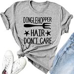 YourTops Dinglehopper Hair Don't Care Women T- Shirt (US M, 3-Grey)