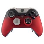 eXtremeRate Red Shadow Soft Touch Replacement Faceplate Front Shell for Xbox One Elite Controller Model 1698 with Thumbstick Accent Rings - Controller NOT Included