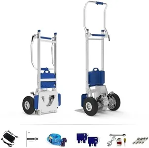 Electric Stair Climber 1500W Motor Powered Hand Trolley 550lbs Load Capacity Heavy Duty Stair Climbing Cart, Motorized Stair Climbing Hand Truck with Foldable Handle and Brake System - XSTO ZW7250GC