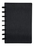 Eleven Discs Discbound Notebook, Junior Size, Brushed Poly Cover, Heavyweight Paper, 50 Dot Grid Sheets (Black)