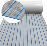 EVA Foam Boat Decking Flooring Faux Teak Boat Floor Mat Self-Adhesive Boat Marine Carpet Non-Slip Foam Boat Deck Rolls Sheet for Boats Pontoon Yacht Swim Platform Helm Pad RV Floor(94.5x21.66)