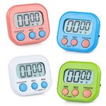 Magnetic Kitchen Timer Clock 4 PCS,Minute Cooking Timer,Digital Minute Countdown Timer,4 Color Magnetic Time Timer Alarm Clock for Kitchen Cooking Classroom Gym Study Teeth Cleaning Kids Children