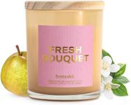 Homesick Scented Candles for Home (Fresh Bouquet) - 7.5 oz Long-Lasting Natural Soy Wax Blend Jar Candle Gift for Women & Men for All Occasions, 30-35 Hours Burn Time - Notes of Jasmine & Rose