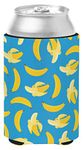 Caroline's Treasures BB5149CC Bananas on Blue Can or Bottle Hugger, Can Cooler, Beer Can Sleeve, Multicolor