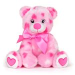 Bearington Sweetheart Valentines Plush Stuffed Animal Teddy Bear with Heart Fur, 9 inches