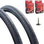 Vandorm Set of Bicycle Tyres 700 x 32c (32-622) Sprint Slick 700c Hybrid Tires with Presta Valve Inner Tubes (Pack of 2)