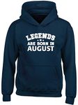 Hippowarehouse Legends are Born in August Birthday Kids Children's Unisex Hoodie Hooded top Navy