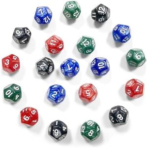 HAIKING 12 Sided Dice, 20 Pcs Random Colors Polyhedral Dice Set for Playing Games, Teaching (19mm/0.74in)